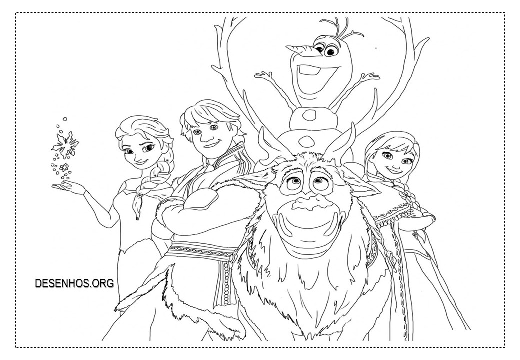 209 desenhos Frozen 1 e 2 para imprimir e colorir
