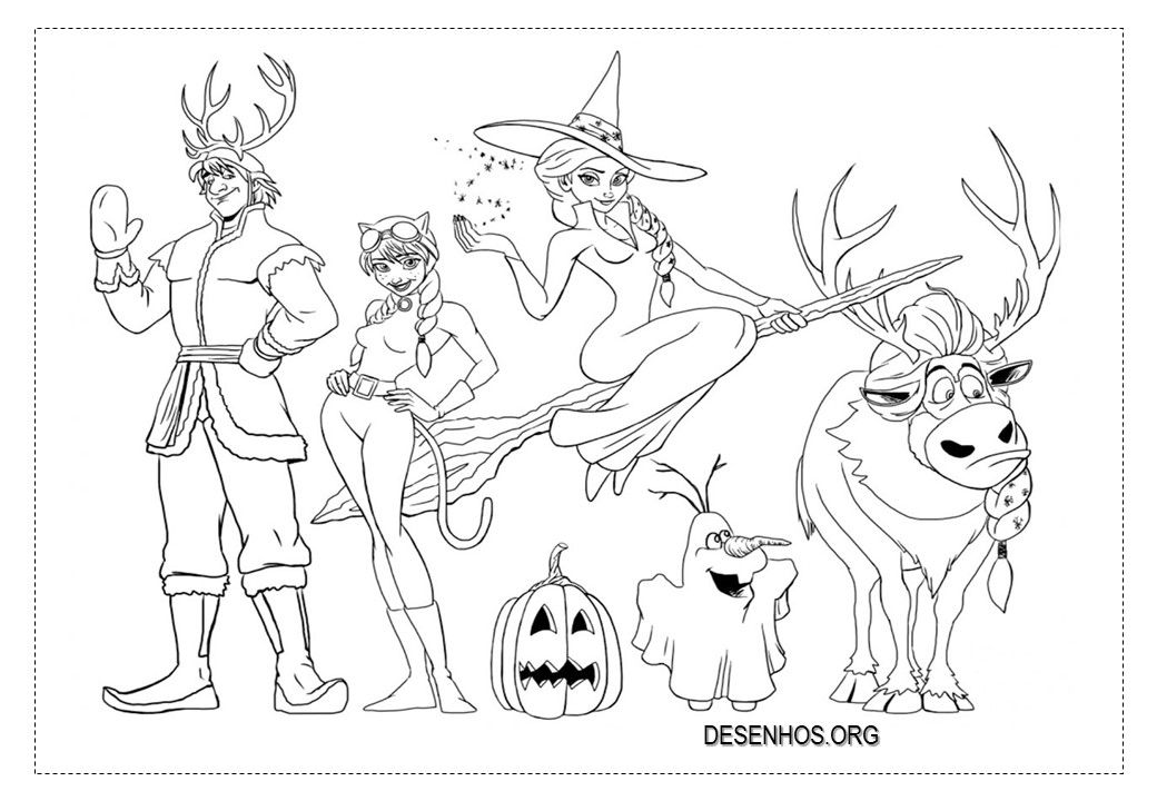 209 desenhos Frozen 1 e 2 para imprimir e colorir