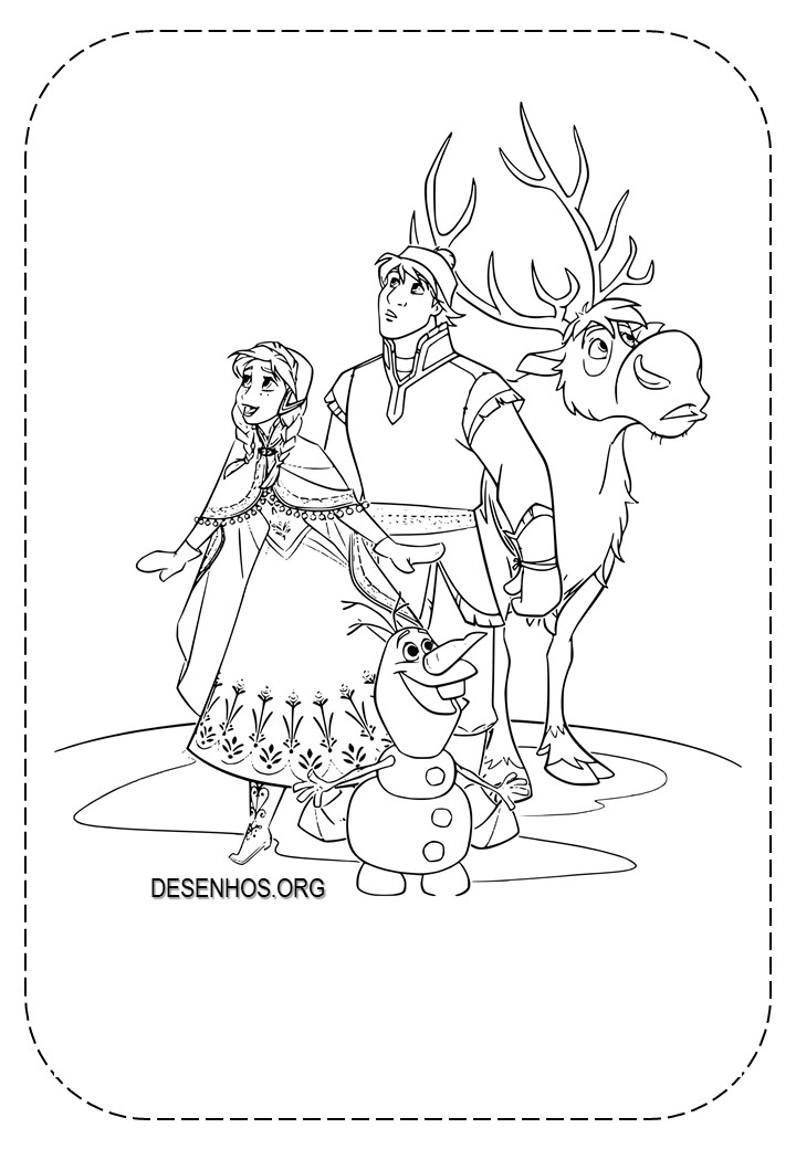 209 desenhos Frozen 1 e 2 para imprimir e colorir