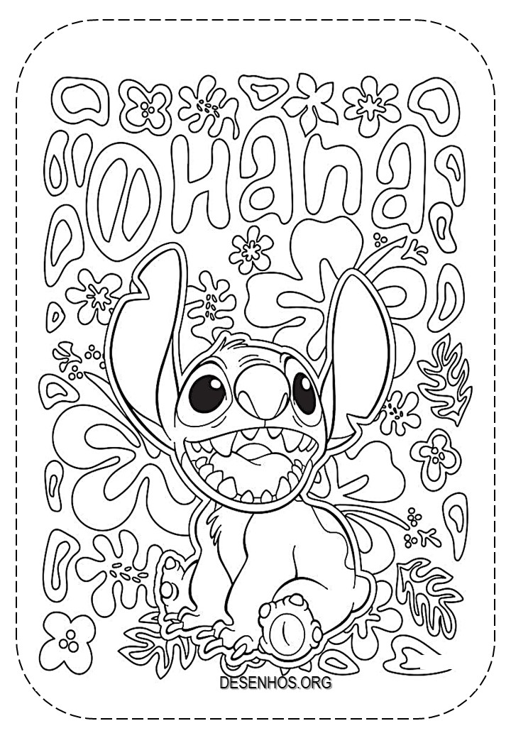 107 Desenhos Lilo e Stitch para imprimir e colorir –