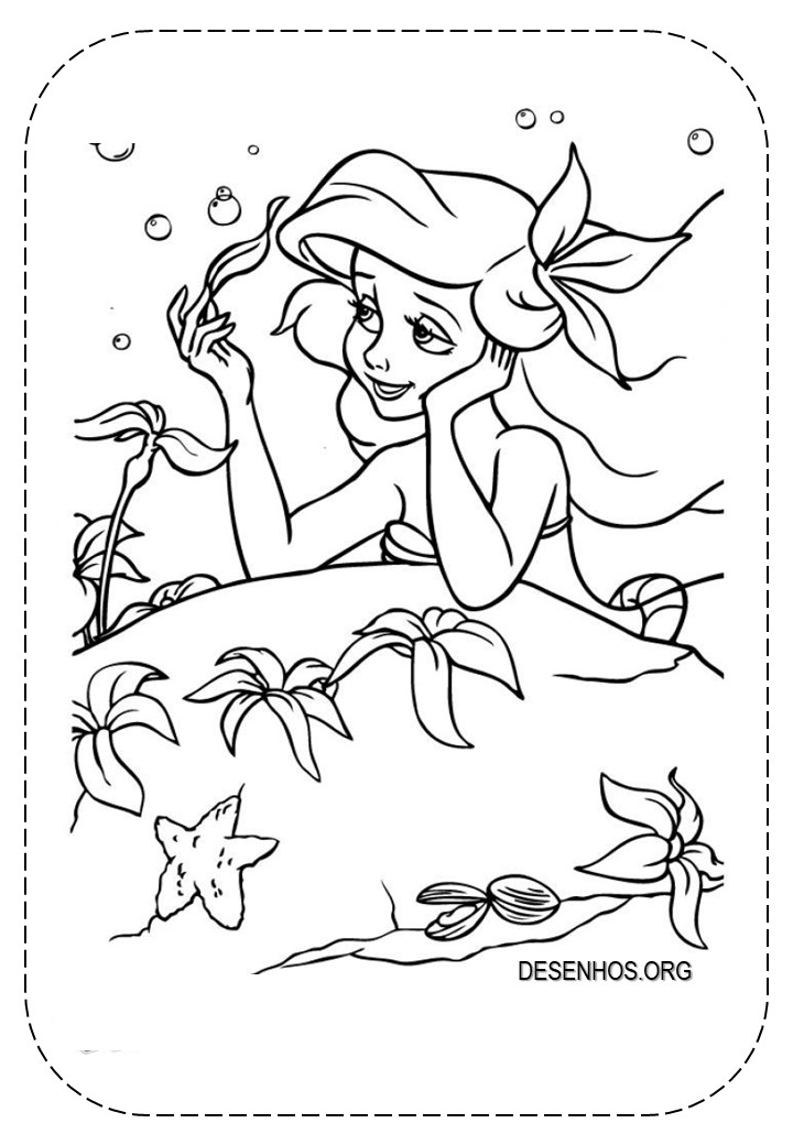 109 Desenhos da Ariel para colorir e imprimir