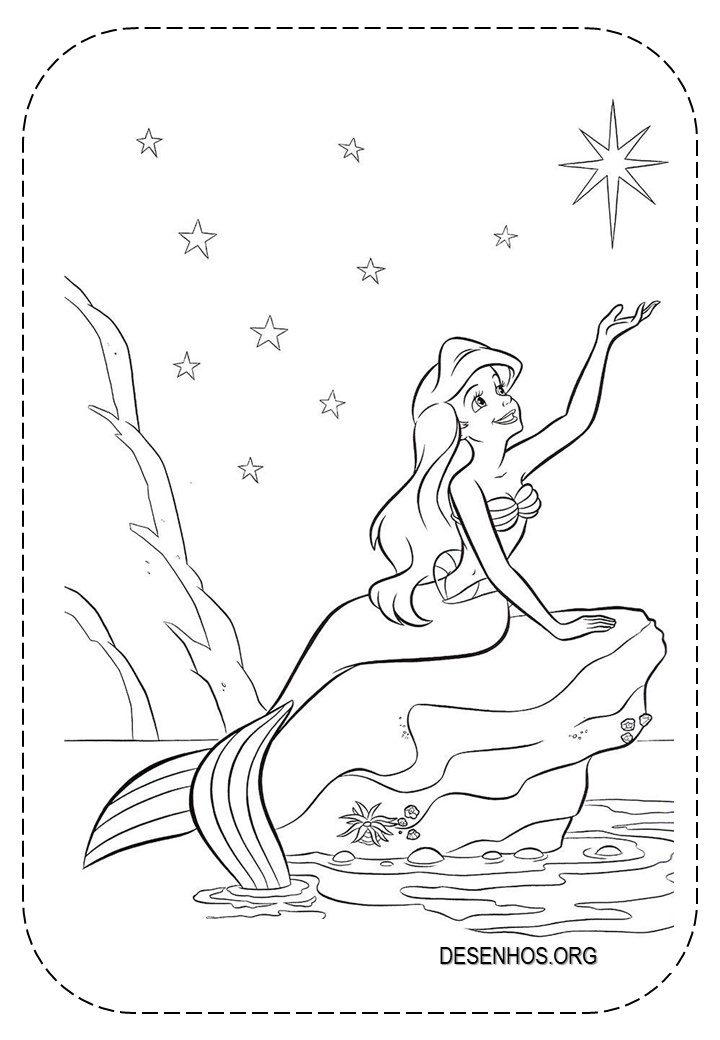 109 Desenhos da Ariel para colorir e imprimir