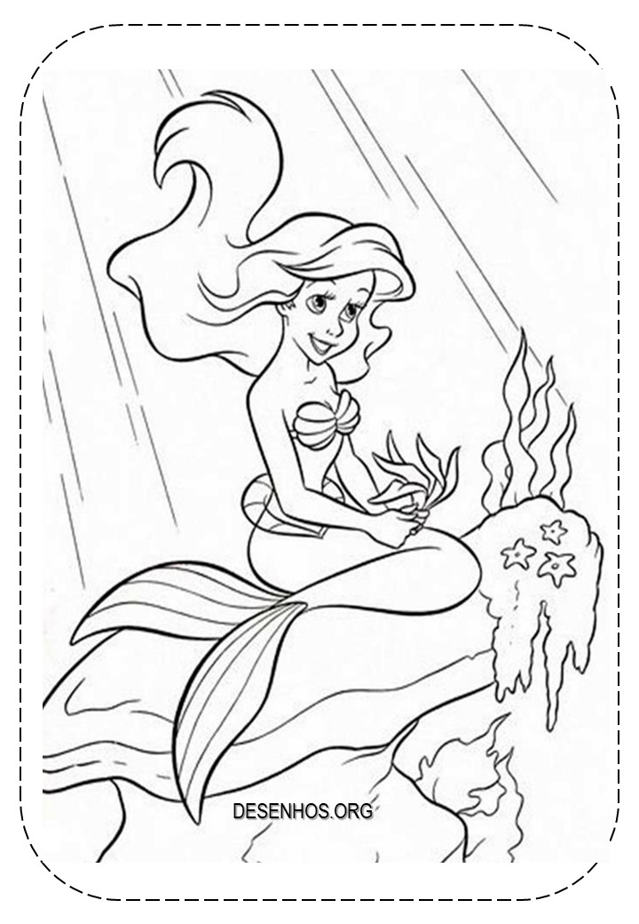 109 Desenhos da Ariel para colorir e imprimir