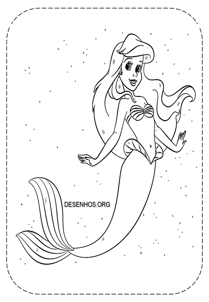 109 Desenhos da Ariel para colorir e imprimir