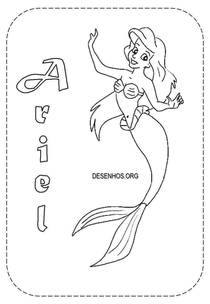 109 Desenhos da Ariel para colorir e imprimir