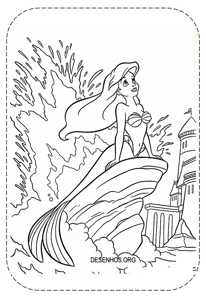 109 Desenhos da Ariel para colorir e imprimir