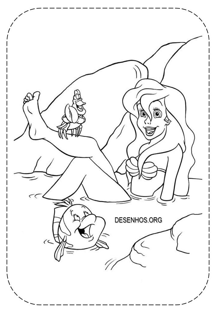 109 Desenhos da Ariel para colorir e imprimir