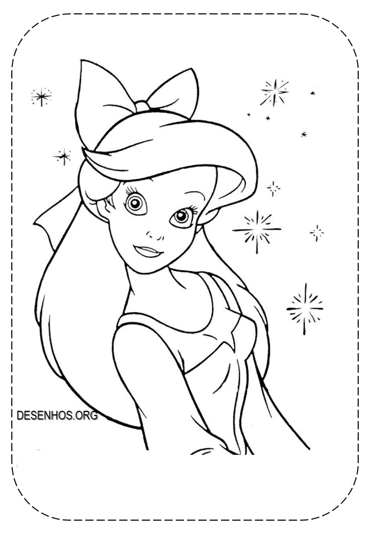 109 Desenhos da Ariel para colorir e imprimir