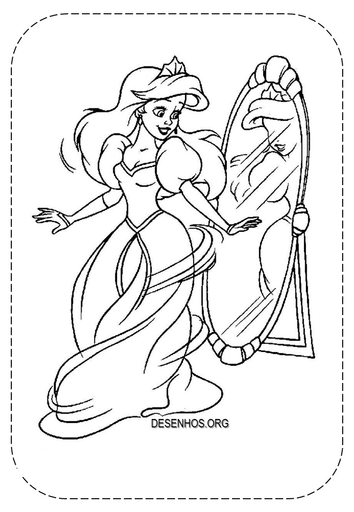 109 Desenhos da Ariel para colorir e imprimir