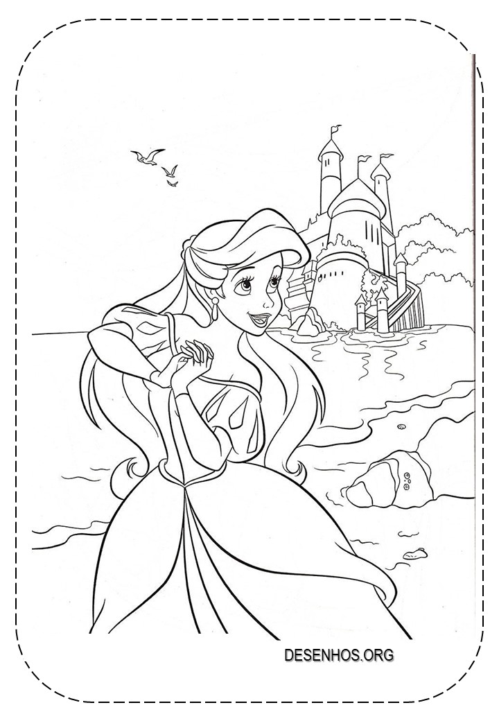 109 Desenhos da Ariel para colorir e imprimir
