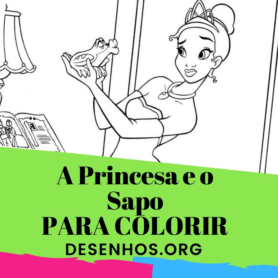 A Princesa e o Sapo para colorir e imprimir!