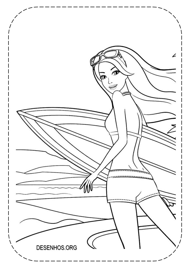 Desenho Pintar Rotina da Barbie para Crianças, Desenhos