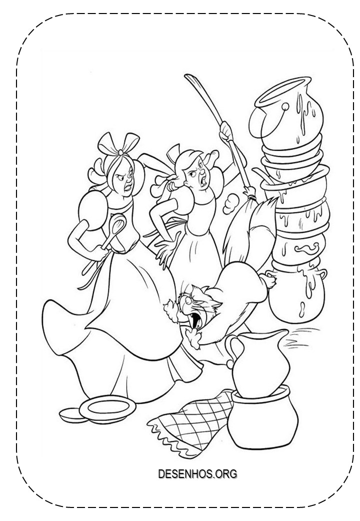 154 desenhos da Cinderela para colorir!