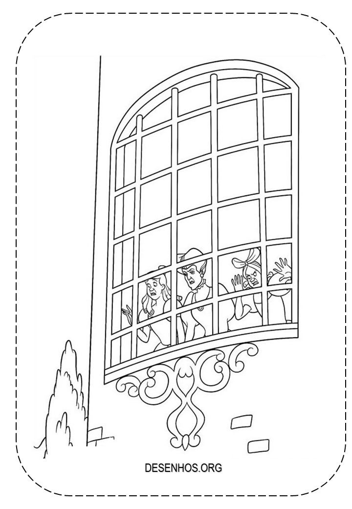 154 desenhos da Cinderela para colorir!