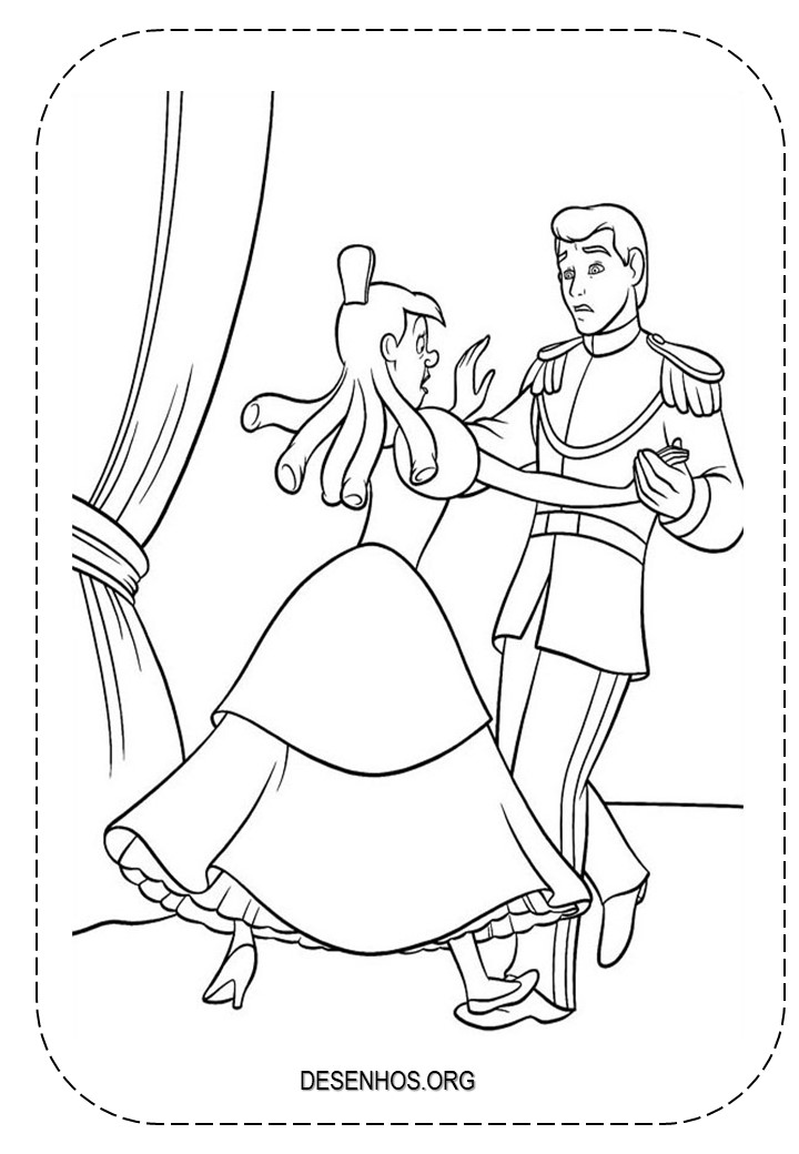 154 desenhos da Cinderela para colorir!