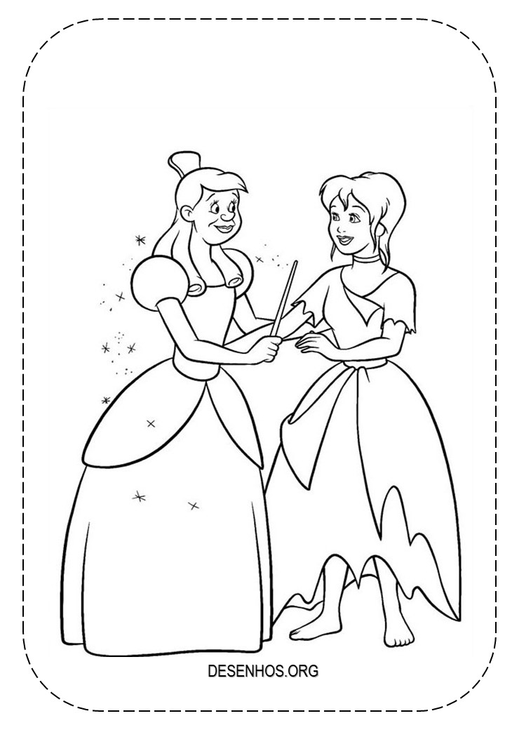 154 desenhos da Cinderela para colorir!