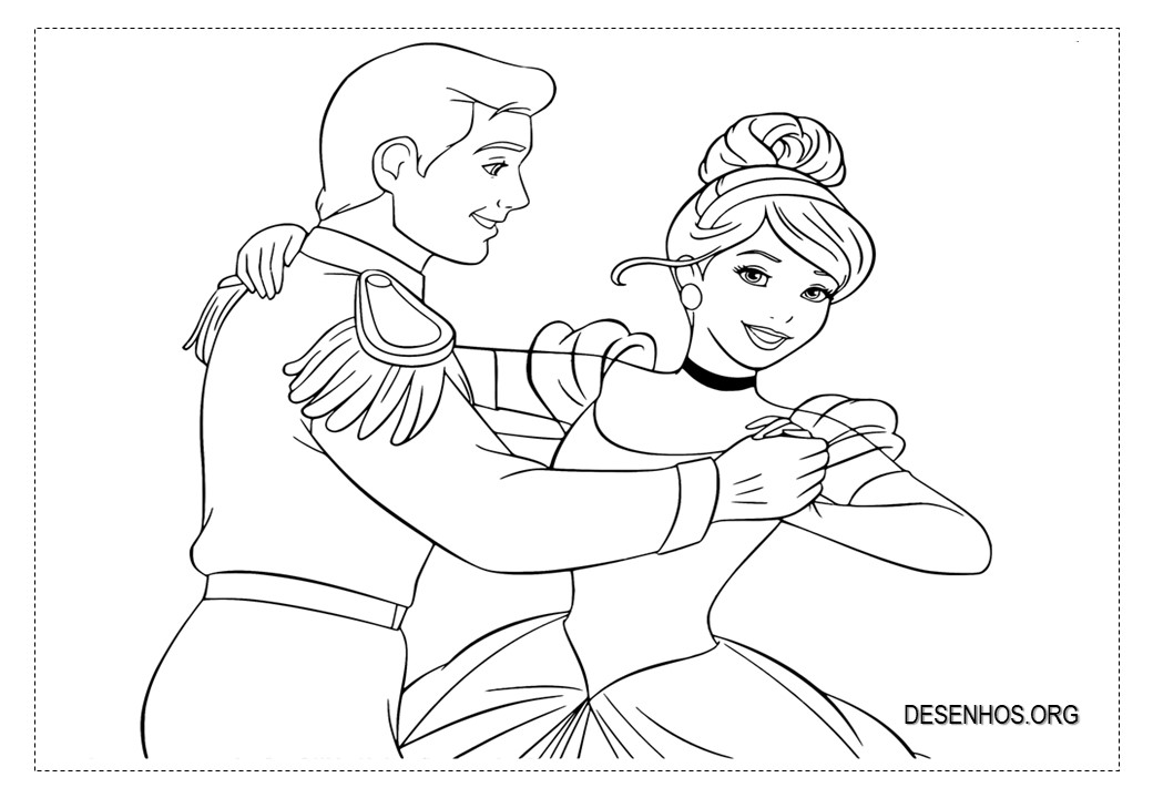 154 desenhos da Cinderela para colorir!