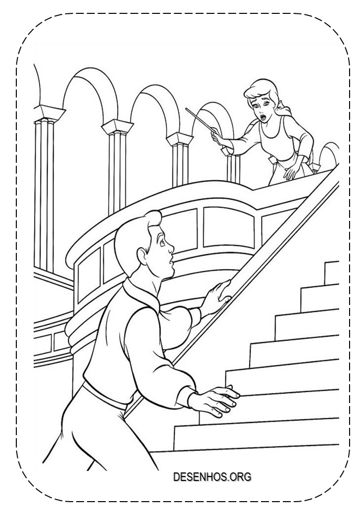 154 desenhos da Cinderela para colorir!