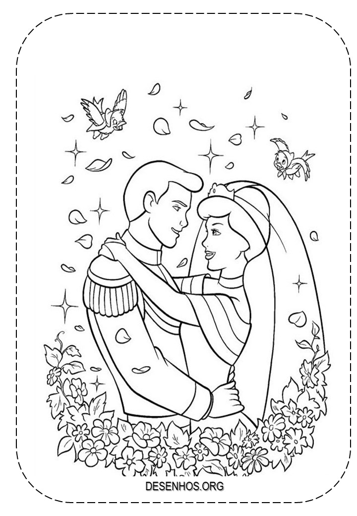 154 desenhos da Cinderela para colorir!