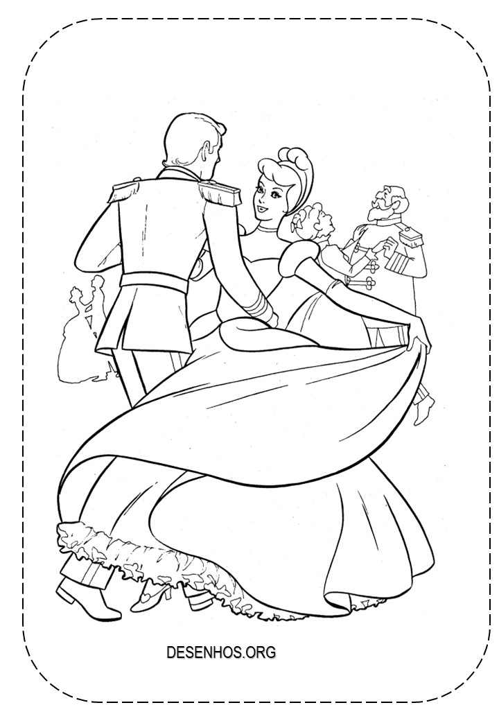 154 desenhos da Cinderela para colorir!