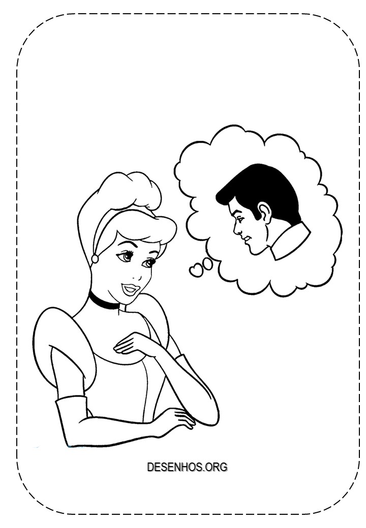 154 desenhos da Cinderela para colorir!