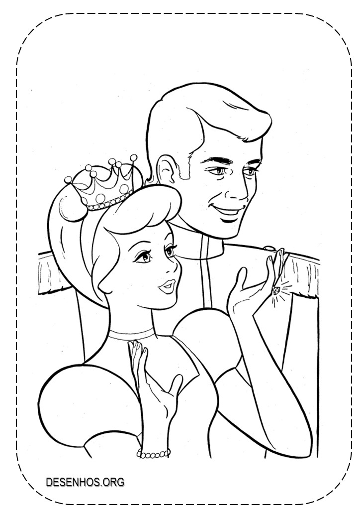 154 desenhos da Cinderela para colorir!