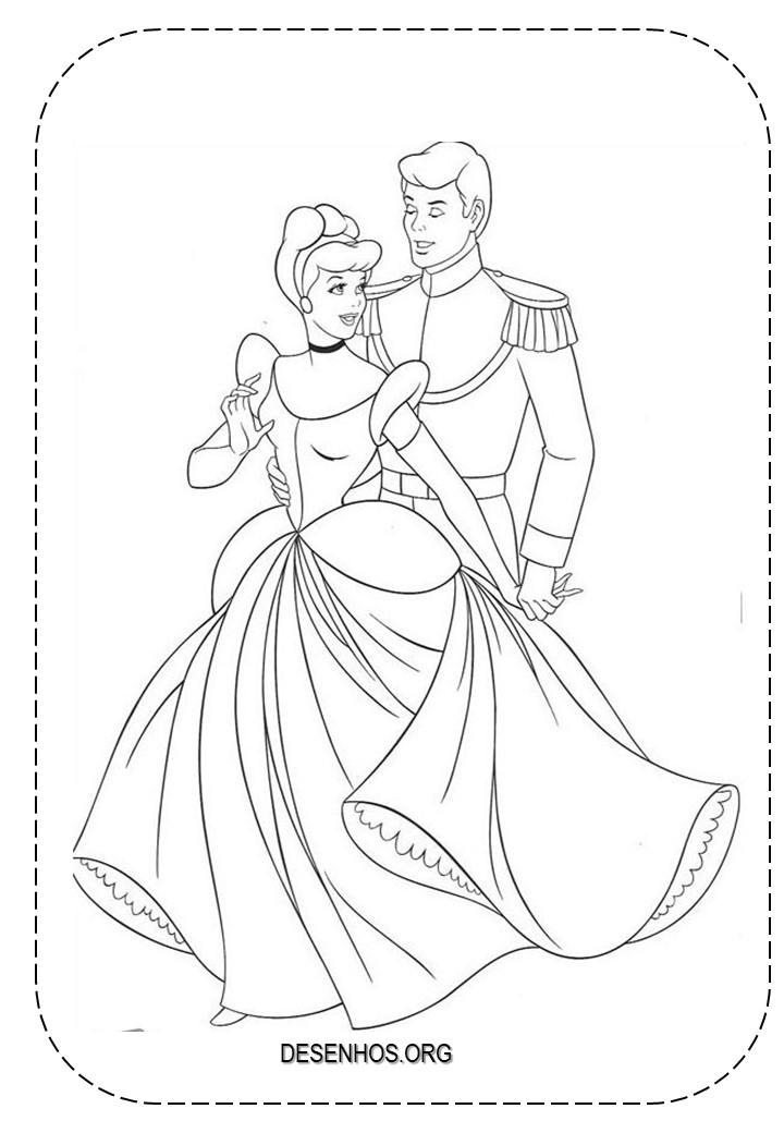 154 desenhos da Cinderela para colorir!