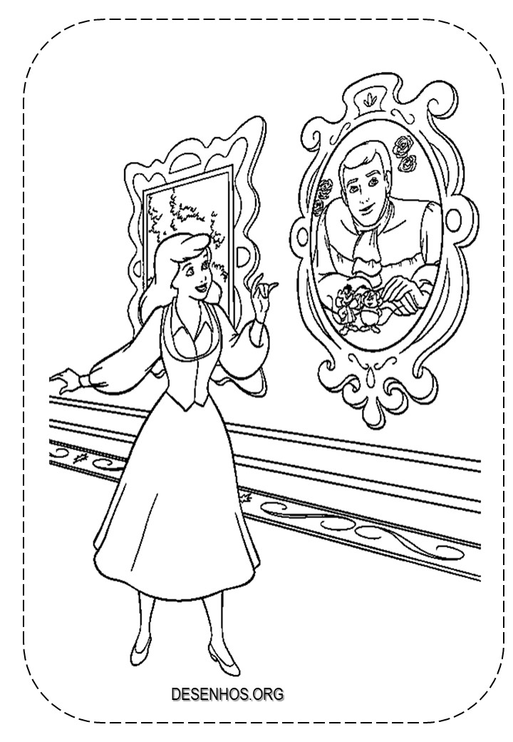 154 desenhos da Cinderela para colorir!
