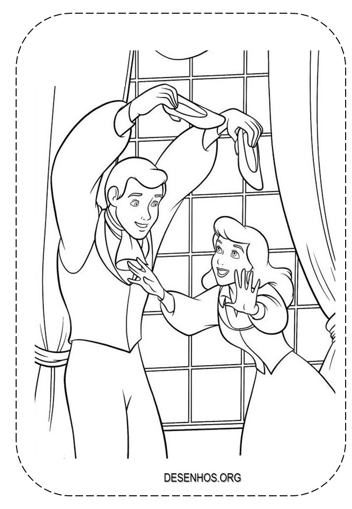 154 desenhos da Cinderela para colorir!
