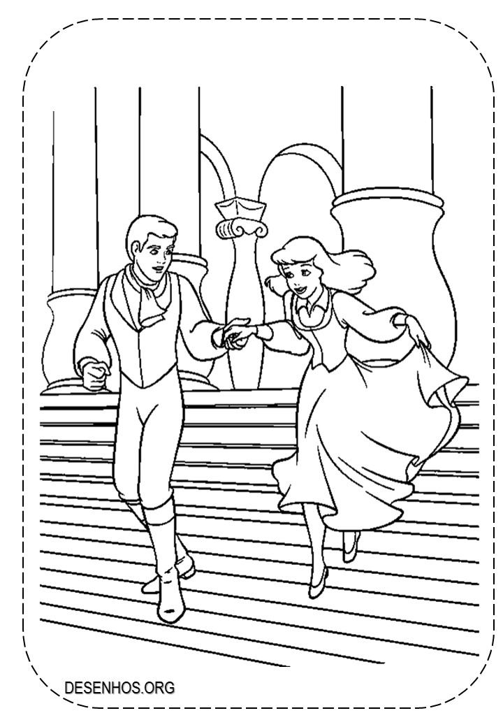 154 desenhos da Cinderela para colorir!