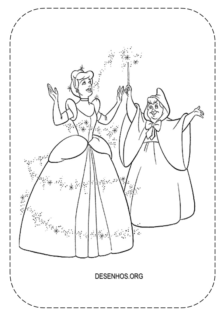 154 desenhos da Cinderela para colorir!