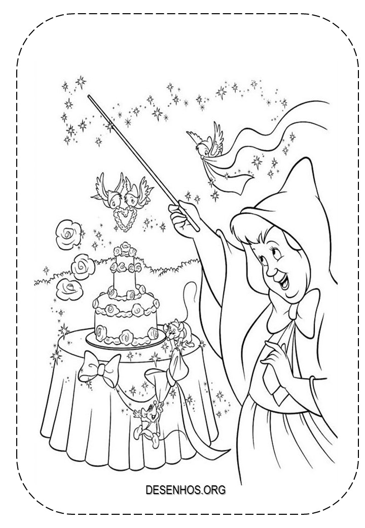154 desenhos da Cinderela para colorir!