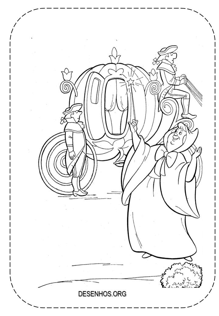 154 desenhos da Cinderela para colorir!