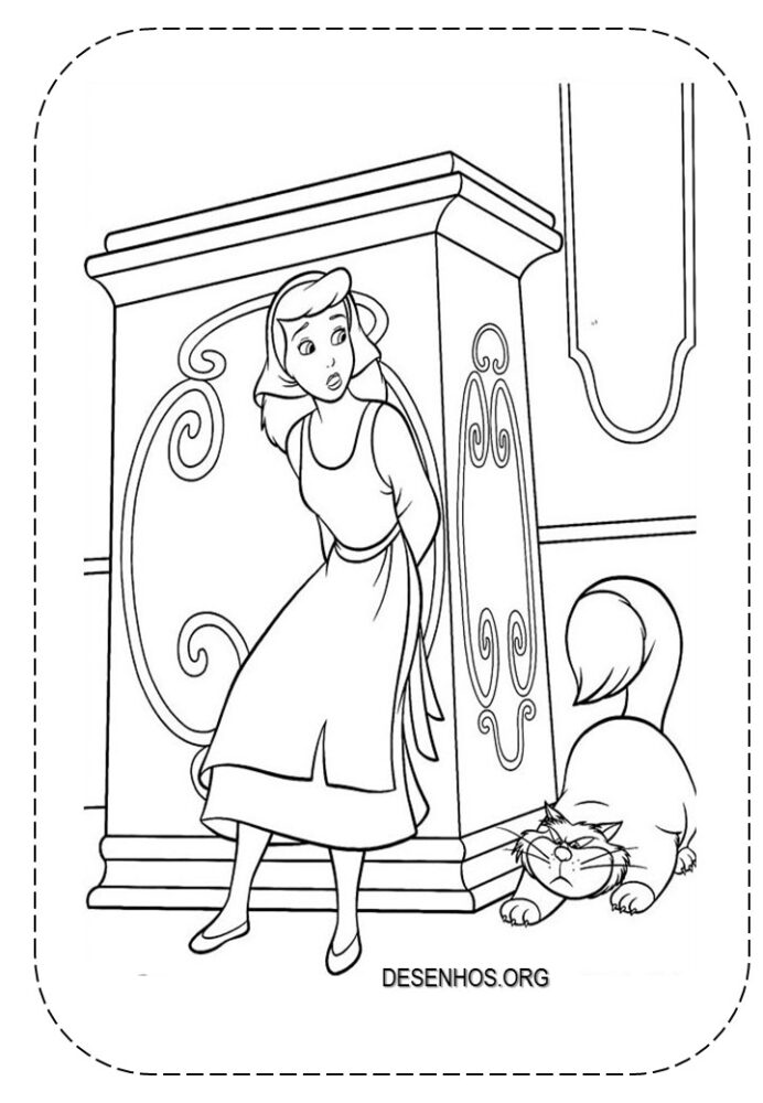 154 desenhos da Cinderela para colorir!