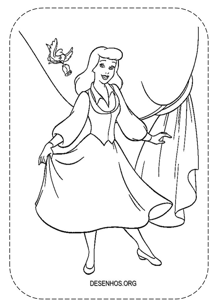154 desenhos da Cinderela para colorir!