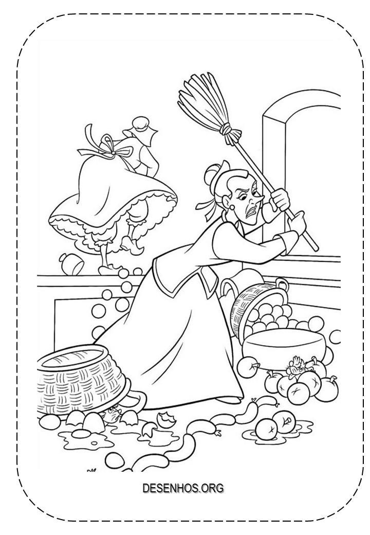 154 desenhos da Cinderela para colorir!