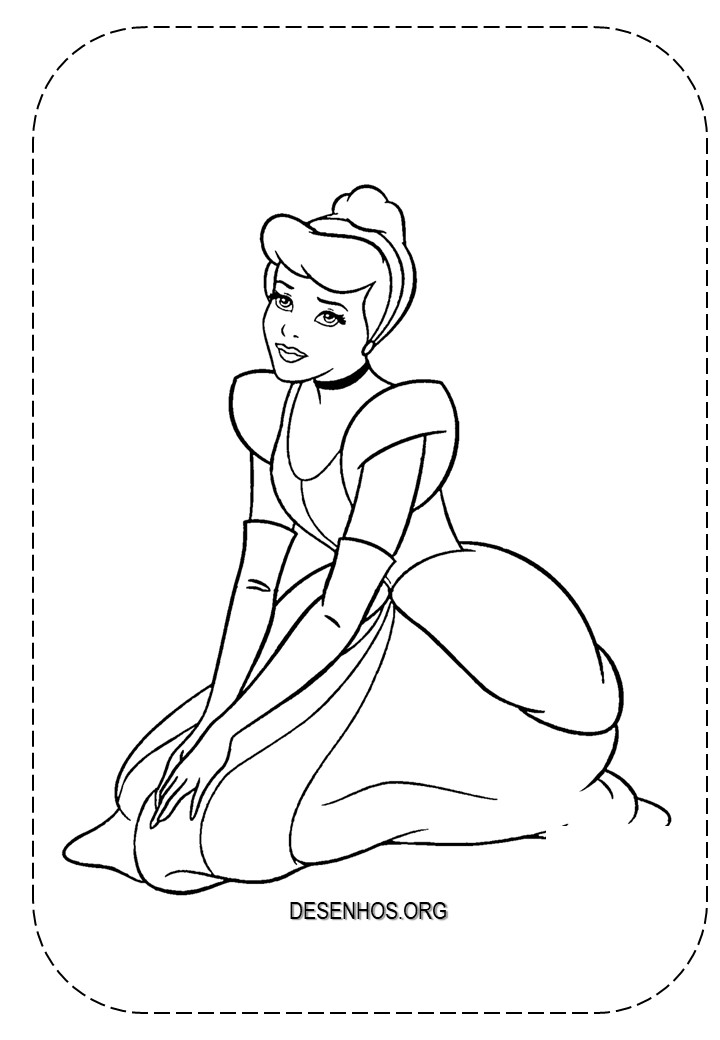 154 desenhos da Cinderela para colorir!