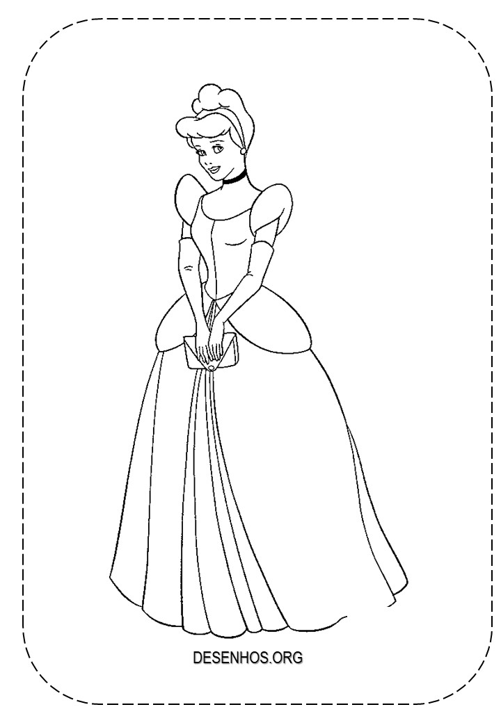 154 desenhos da Cinderela para colorir!