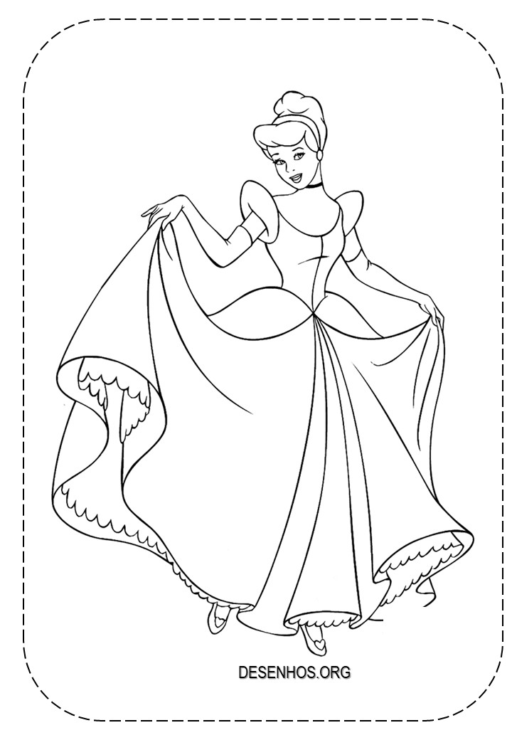 154 desenhos da Cinderela para colorir!