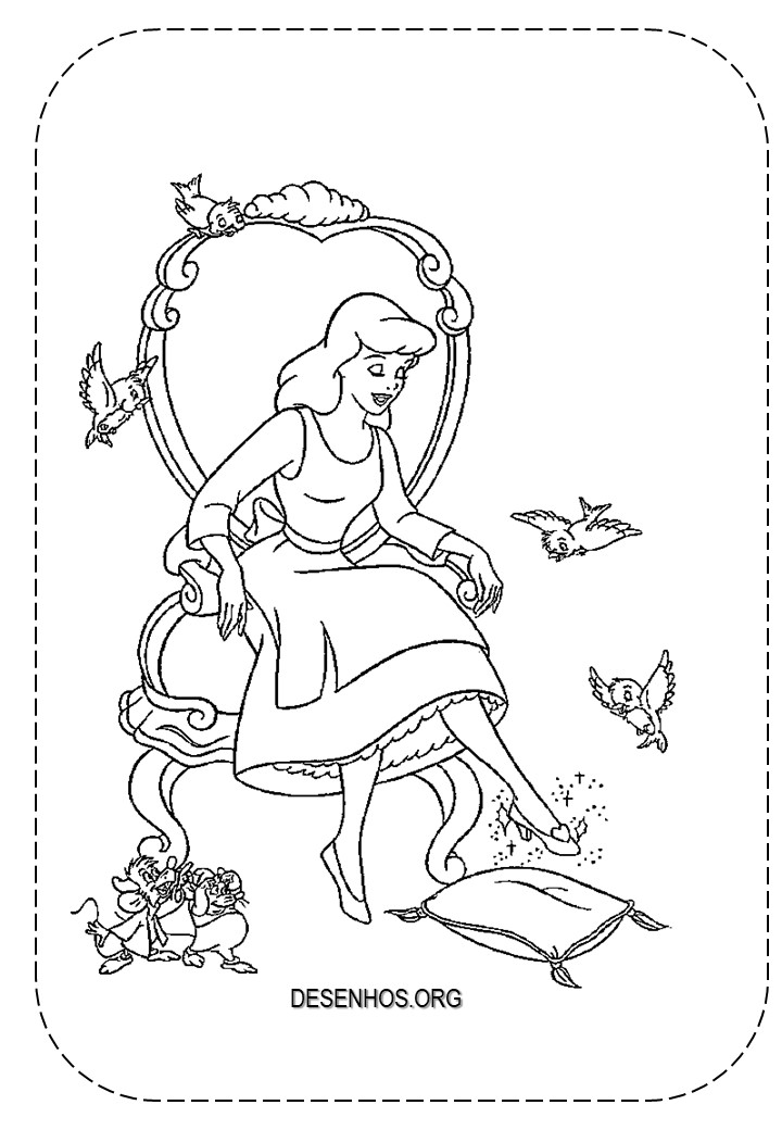 154 desenhos da Cinderela para colorir!