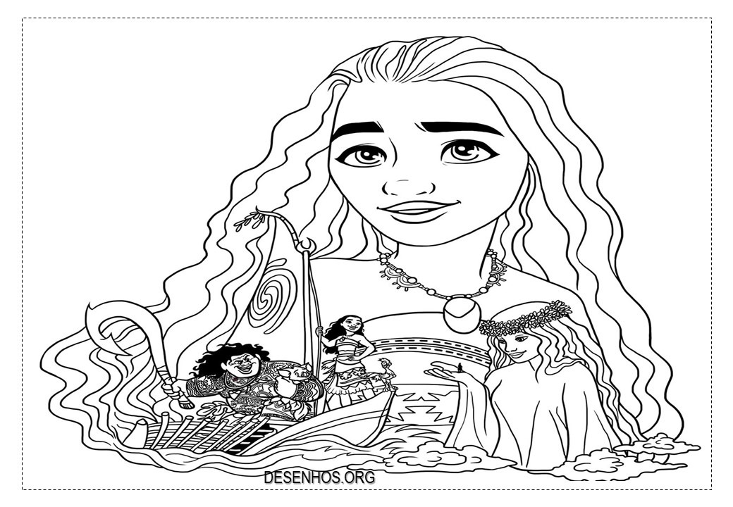 Desenhos da Moana para colorir!