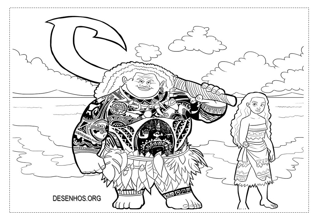 Desenhos da Moana para colorir!