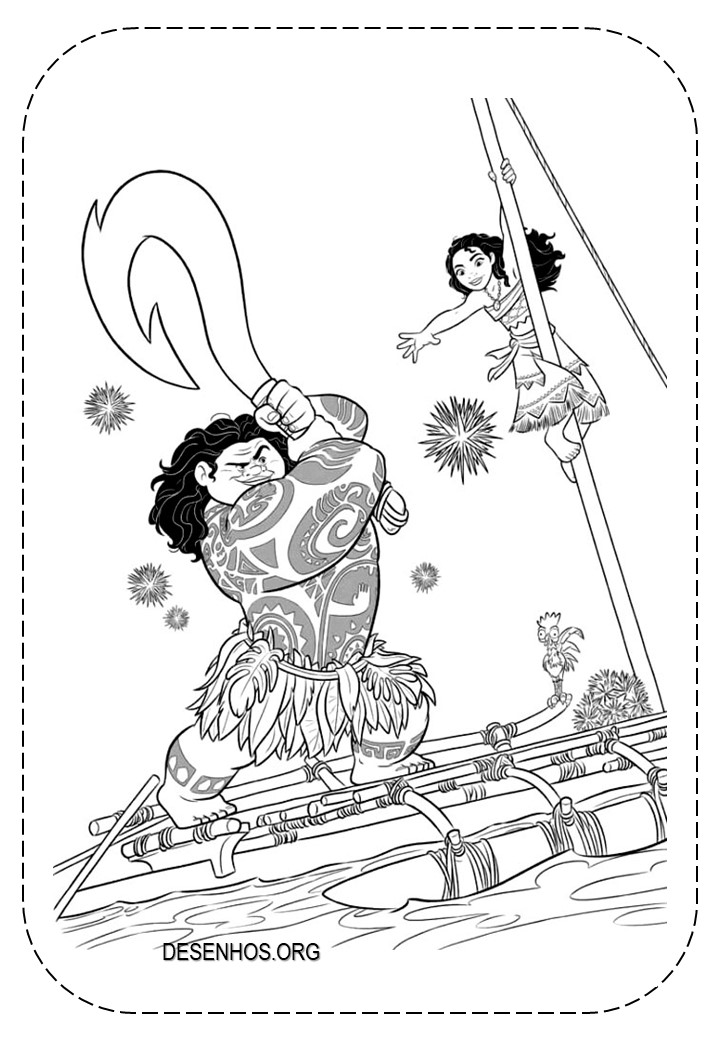 Desenhos da Moana para colorir!