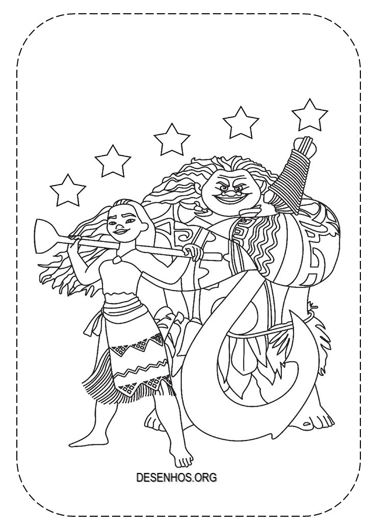 Desenhos da Moana para colorir!