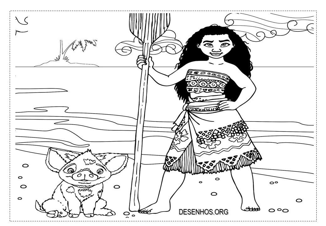 Desenhos da Moana para colorir!