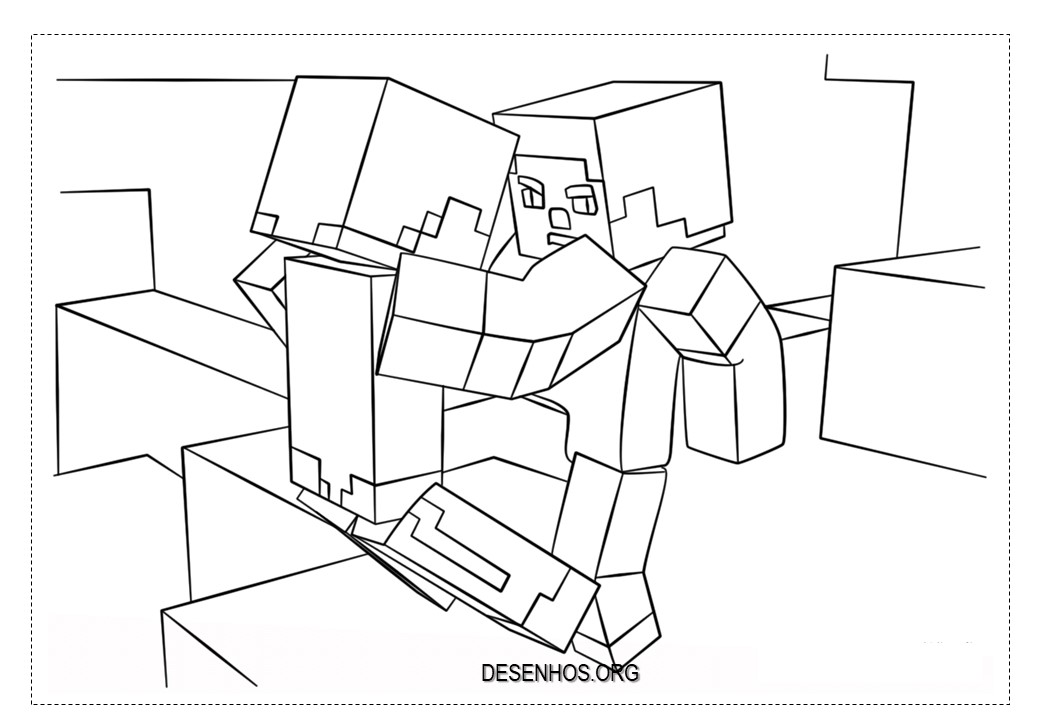 Minecraft para colorir e imprimir!