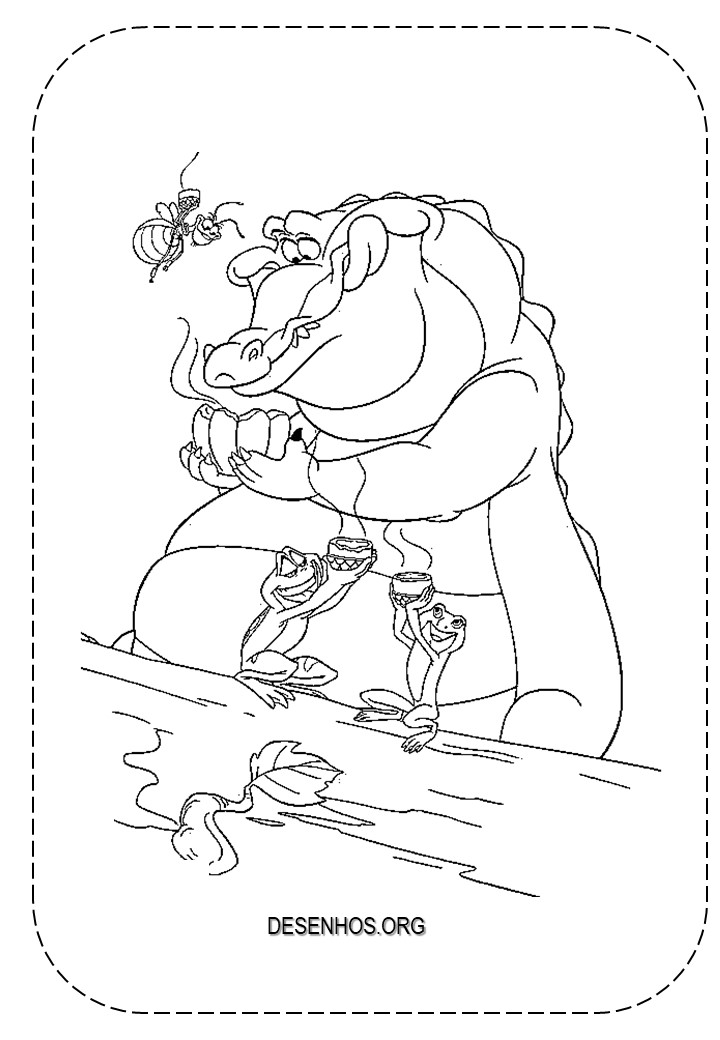 A Princesa e o Sapo para colorir e imprimir! A Princesa e o Sapo para colorir e imprimir!