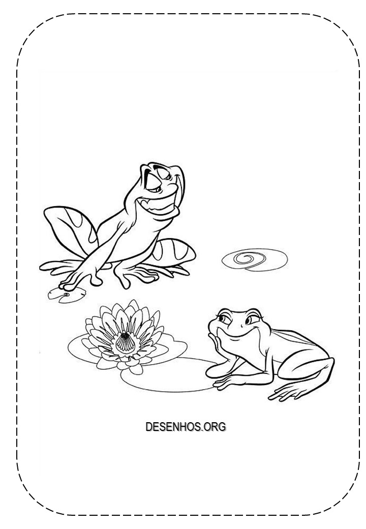 A Princesa e o Sapo para colorir e imprimir! A Princesa e o Sapo para colorir e imprimir!