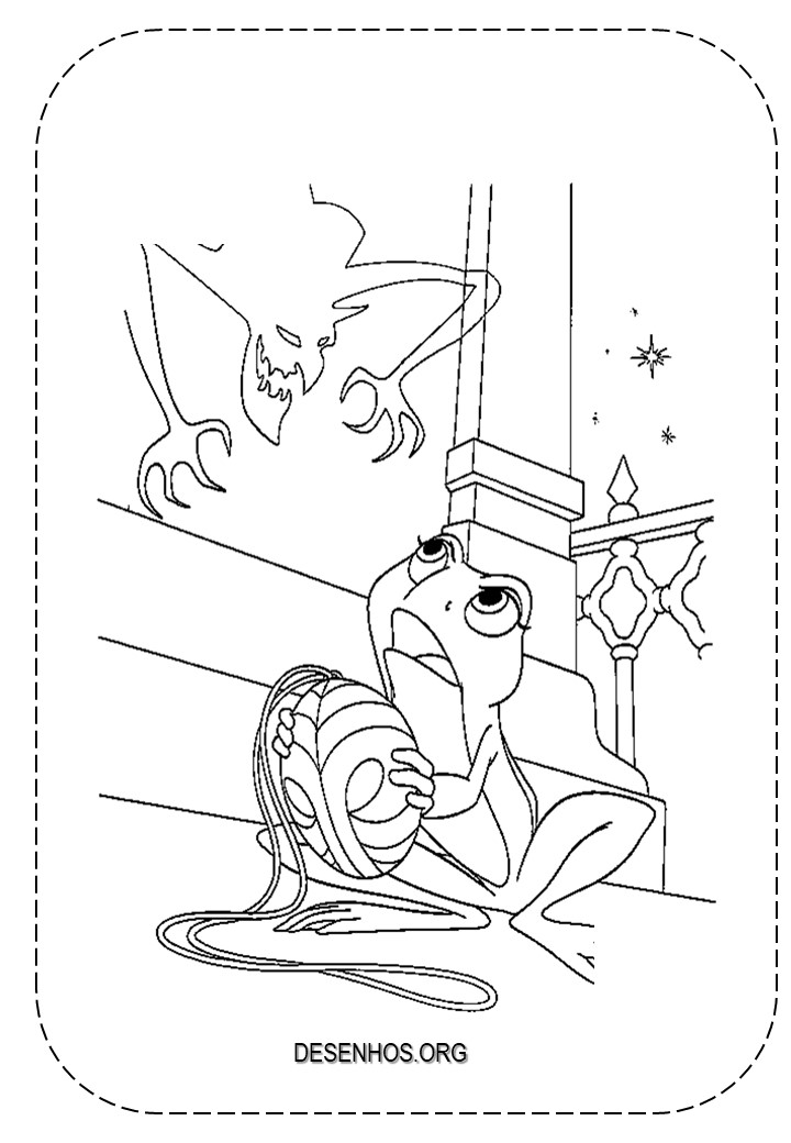 A Princesa e o Sapo para colorir e imprimir! A Princesa e o Sapo para colorir e imprimir!