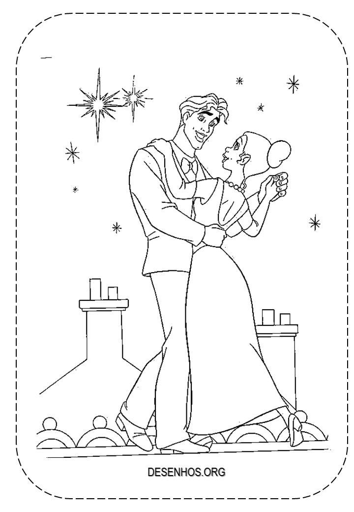 A Princesa e o Sapo para colorir e imprimir! A Princesa e o Sapo para colorir e imprimir!